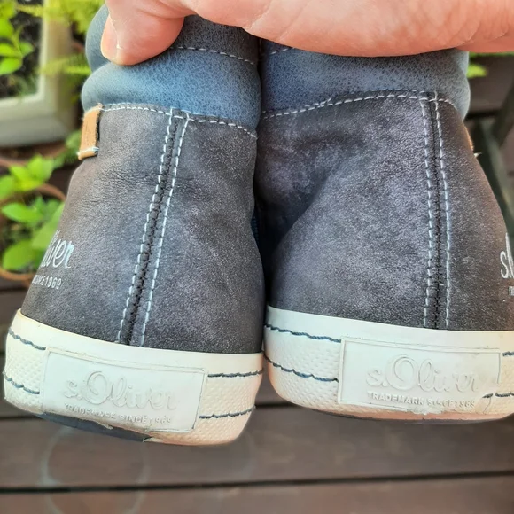 Men's St. Oliver Brown Suede & Blue Eco leather sneakers, Size 8.5 US (42 EU) - Picture 9 of 10